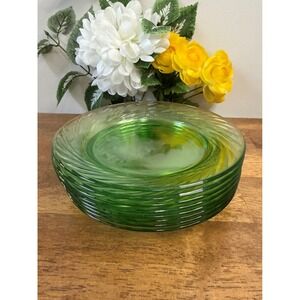 Vintage Pyrex Forest Green Swirl Plates Retro Dining Decor Retro Kitchen Display